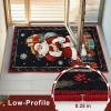 imageASPMIZ Christmas Area Rug 5x7 Santa Claus Living Room Rug Washable Rugs Non Slip for Bedroom Low Pile Faux Wool Soft Rugs for Dining Room Home Office Holiday Christmas Decorations RedBlack