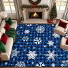 imageASPMIZ Christmas Area Rug 5x7 Snowflake Rugs for Living Room Red Buffalo Plaid Rugs for Bedroom Washable Rug Non Slip Low Pile Carpet for Dinning Room Nursery Checkered Christmas Decoration RedBlue