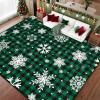 imageASPMIZ Christmas Area Rug 5x7 Snowflake Rugs for Living Room Red Buffalo Plaid Rugs for Bedroom Washable Rug Non Slip Low Pile Carpet for Dinning Room Nursery Checkered Christmas Decoration RedGreen