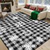 imageASPMIZ Christmas Area Rug 5x7 Snowflake Rugs for Living Room Red Buffalo Plaid Rugs for Bedroom Washable Rug Non Slip Low Pile Carpet for Dinning Room Nursery Checkered Christmas Decoration RedGrey
