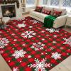 imageASPMIZ Christmas Area Rug 5x7 Snowflake Rugs for Living Room Red Buffalo Plaid Rugs for Bedroom Washable Rug Non Slip Low Pile Carpet for Dinning Room Nursery Checkered Christmas Decoration RedRed and Green