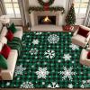 imageASPMIZ Christmas Area Rug 5x7 Snowflake Rugs for Living Room Red Buffalo Plaid Rugs for Bedroom Washable Rug Non Slip Low Pile Carpet for Dinning Room Nursery Checkered Christmas Decoration RedGreen