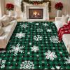 imageASPMIZ Christmas Area Rug 5x7 Snowflake Rugs for Living Room Red Buffalo Plaid Rugs for Bedroom Washable Rug Non Slip Low Pile Carpet for Dinning Room Nursery Checkered Christmas Decoration RedGreen