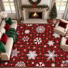 imageASPMIZ Christmas Area Rug 5x7 Snowflake Rugs for Living Room Red Buffalo Plaid Rugs for Bedroom Washable Rug Non Slip Low Pile Carpet for Dinning Room Nursery Checkered Christmas Decoration RedRed and Green