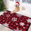 imageASPMIZ Christmas Area Rug 5x7 Snowflake Rugs for Living Room Red Buffalo Plaid Rugs for Bedroom Washable Rug Non Slip Low Pile Carpet for Dinning Room Nursery Checkered Christmas Decoration RedRed