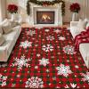 imageASPMIZ Christmas Area Rug 5x7 Snowflake Rugs for Living Room Red Buffalo Plaid Rugs for Bedroom Washable Rug Non Slip Low Pile Carpet for Dinning Room Nursery Checkered Christmas Decoration RedRed and Green