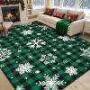 imageASPMIZ Christmas Area Rug 5x7 Snowflake Rugs for Living Room Red Buffalo Plaid Rugs for Bedroom Washable Rug Non Slip Low Pile Carpet for Dinning Room Nursery Checkered Christmas Decoration RedGreen