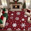 imageASPMIZ Christmas Area Rug 5x7 Snowflake Rugs for Living Room Red Buffalo Plaid Rugs for Bedroom Washable Rug Non Slip Low Pile Carpet for Dinning Room Nursery Checkered Christmas Decoration RedRed