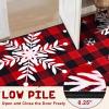 imageASPMIZ Christmas Area Rug 5x7 Snowflake Rugs for Living Room Red Buffalo Plaid Rugs for Bedroom Washable Rug Non Slip Low Pile Carpet for Dinning Room Nursery Checkered Christmas Decoration RedRed