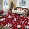 imageASPMIZ Christmas Area Rug 5x7 Snowflake Rugs for Living Room Red Buffalo Plaid Rugs for Bedroom Washable Rug Non Slip Low Pile Carpet for Dinning Room Nursery Checkered Christmas Decoration RedRed