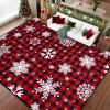 imageASPMIZ Christmas Area Rug 5x7 Snowflake Rugs for Living Room Red Buffalo Plaid Rugs for Bedroom Washable Rug Non Slip Low Pile Carpet for Dinning Room Nursery Checkered Christmas Decoration RedRed