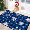 imageASPMIZ Christmas Area Rug 5x7 Snowflake Rugs for Living Room Red Buffalo Plaid Rugs for Bedroom Washable Rug Non Slip Low Pile Carpet for Dinning Room Nursery Checkered Christmas Decoration RedBlue