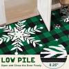 imageASPMIZ Christmas Area Rug 5x7 Snowflake Rugs for Living Room Red Buffalo Plaid Rugs for Bedroom Washable Rug Non Slip Low Pile Carpet for Dinning Room Nursery Checkered Christmas Decoration RedGreen