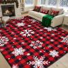 imageASPMIZ Christmas Area Rug 5x7 Snowflake Rugs for Living Room Red Buffalo Plaid Rugs for Bedroom Washable Rug Non Slip Low Pile Carpet for Dinning Room Nursery Checkered Christmas Decoration RedRed