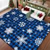 imageASPMIZ Christmas Area Rug 5x7 Snowflake Rugs for Living Room Red Buffalo Plaid Rugs for Bedroom Washable Rug Non Slip Low Pile Carpet for Dinning Room Nursery Checkered Christmas Decoration RedBlue