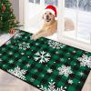 imageASPMIZ Christmas Area Rug 5x7 Snowflake Rugs for Living Room Red Buffalo Plaid Rugs for Bedroom Washable Rug Non Slip Low Pile Carpet for Dinning Room Nursery Checkered Christmas Decoration RedGreen
