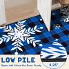 imageASPMIZ Christmas Area Rug 5x7 Snowflake Rugs for Living Room Red Buffalo Plaid Rugs for Bedroom Washable Rug Non Slip Low Pile Carpet for Dinning Room Nursery Checkered Christmas Decoration RedBlue