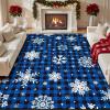 imageASPMIZ Christmas Area Rug 5x7 Snowflake Rugs for Living Room Red Buffalo Plaid Rugs for Bedroom Washable Rug Non Slip Low Pile Carpet for Dinning Room Nursery Checkered Christmas Decoration RedBlue
