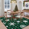 imageASPMIZ Christmas Area Rug 5x7 Snowflake Rugs for Living Room Red Buffalo Plaid Rugs for Bedroom Washable Rug Non Slip Low Pile Carpet for Dinning Room Nursery Checkered Christmas Decoration RedGreen