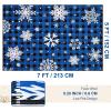 imageASPMIZ Christmas Area Rug 5x7 Snowflake Rugs for Living Room Red Buffalo Plaid Rugs for Bedroom Washable Rug Non Slip Low Pile Carpet for Dinning Room Nursery Checkered Christmas Decoration RedBlue