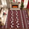 imageASPMIZ Christmas Area Rugs 8x10 Buffalo Plaid Rugs for Living Room Red Reindeer Washable Rug Low Pile Snowflake Bedroom Rug Non Slip Soft Faux Wool Throw Carpet for Christmas DecorationsRed