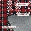 imageASPMIZ Christmas Area Rugs 8x10 Buffalo Plaid Rugs for Living Room Red Reindeer Washable Rug Low Pile Snowflake Bedroom Rug Non Slip Soft Faux Wool Throw Carpet for Christmas DecorationsRed