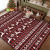 imageASPMIZ Christmas Area Rugs 8x10 Buffalo Plaid Rugs for Living Room Red Reindeer Washable Rug Low Pile Snowflake Bedroom Rug Non Slip Soft Faux Wool Throw Carpet for Christmas DecorationsRed