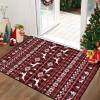 imageASPMIZ Christmas Area Rugs 8x10 Buffalo Plaid Rugs for Living Room Red Reindeer Washable Rug Low Pile Snowflake Bedroom Rug Non Slip Soft Faux Wool Throw Carpet for Christmas DecorationsRed
