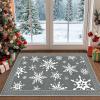 imageASPMIZ Christmas Area Rugs 8x10 Living Room Rug Snowflake Rugs for Bedroom Red Washable Rug Low Pile Winter Non Slip Carpet Soft Faux Wool Throw Carpet for Entryway Office Nursery RedGrey