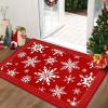 imageASPMIZ Christmas Area Rugs 8x10 Living Room Rug Snowflake Rugs for Bedroom Red Washable Rug Low Pile Winter Non Slip Carpet Soft Faux Wool Throw Carpet for Entryway Office Nursery RedRed