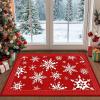 imageASPMIZ Christmas Area Rugs 8x10 Living Room Rug Snowflake Rugs for Bedroom Red Washable Rug Low Pile Winter Non Slip Carpet Soft Faux Wool Throw Carpet for Entryway Office Nursery RedRed