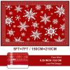 imageASPMIZ Christmas Area Rugs 8x10 Living Room Rug Snowflake Rugs for Bedroom Red Washable Rug Low Pile Winter Non Slip Carpet Soft Faux Wool Throw Carpet for Entryway Office Nursery RedRed