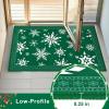 imageASPMIZ Christmas Area Rugs 8x10 Living Room Rug Snowflake Rugs for Bedroom Red Washable Rug Low Pile Winter Non Slip Carpet Soft Faux Wool Throw Carpet for Entryway Office Nursery RedGreen