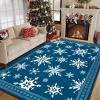 imageASPMIZ Christmas Area Rugs 8x10 Living Room Rug Snowflake Rugs for Bedroom Red Washable Rug Low Pile Winter Non Slip Carpet Soft Faux Wool Throw Carpet for Entryway Office Nursery RedBlue