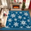 imageASPMIZ Christmas Area Rugs 8x10 Living Room Rug Snowflake Rugs for Bedroom Red Washable Rug Low Pile Winter Non Slip Carpet Soft Faux Wool Throw Carpet for Entryway Office Nursery RedBlue