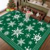 imageASPMIZ Christmas Area Rugs 8x10 Living Room Rug Snowflake Rugs for Bedroom Red Washable Rug Low Pile Winter Non Slip Carpet Soft Faux Wool Throw Carpet for Entryway Office Nursery RedGreen