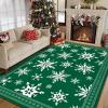 imageASPMIZ Christmas Area Rugs 8x10 Living Room Rug Snowflake Rugs for Bedroom Red Washable Rug Low Pile Winter Non Slip Carpet Soft Faux Wool Throw Carpet for Entryway Office Nursery RedGreen
