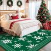 imageASPMIZ Christmas Area Rugs 8x10 Living Room Rug Snowflake Rugs for Bedroom Red Washable Rug Low Pile Winter Non Slip Carpet Soft Faux Wool Throw Carpet for Entryway Office Nursery RedGreen