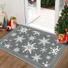 imageASPMIZ Christmas Area Rugs 8x10 Living Room Rug Snowflake Rugs for Bedroom Red Washable Rug Low Pile Winter Non Slip Carpet Soft Faux Wool Throw Carpet for Entryway Office Nursery RedGrey