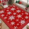imageASPMIZ Christmas Area Rugs 8x10 Living Room Rug Snowflake Rugs for Bedroom Red Washable Rug Low Pile Winter Non Slip Carpet Soft Faux Wool Throw Carpet for Entryway Office Nursery RedRed