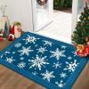 imageASPMIZ Christmas Area Rugs 8x10 Living Room Rug Snowflake Rugs for Bedroom Red Washable Rug Low Pile Winter Non Slip Carpet Soft Faux Wool Throw Carpet for Entryway Office Nursery RedBlue
