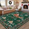 imageASPMIZ Christmas Santa Claus Area Rug 3x5 Washable Non Slip Red Living Room Rugs Low Pile Soft Faux Wool Large Entryway Rug Indoor Winter Floor Carpet for Bedroom Dining Room Christmas DecorationsGreen