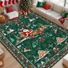 imageASPMIZ Christmas Santa Claus Area Rug 3x5 Washable Non Slip Red Living Room Rugs Low Pile Soft Faux Wool Large Entryway Rug Indoor Winter Floor Carpet for Bedroom Dining Room Christmas DecorationsGreen