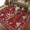 imageASPMIZ Christmas Santa Claus Area Rug 3x5 Washable Non Slip Red Living Room Rugs Low Pile Soft Faux Wool Large Entryway Rug Indoor Winter Floor Carpet for Bedroom Dining Room Christmas DecorationsRed