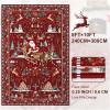 imageASPMIZ Christmas Santa Claus Area Rug 3x5 Washable Non Slip Red Living Room Rugs Low Pile Soft Faux Wool Large Entryway Rug Indoor Winter Floor Carpet for Bedroom Dining Room Christmas DecorationsRed