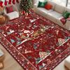 imageASPMIZ Christmas Santa Claus Area Rug 3x5 Washable Non Slip Red Living Room Rugs Low Pile Soft Faux Wool Large Entryway Rug Indoor Winter Floor Carpet for Bedroom Dining Room Christmas DecorationsRed