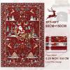 imageASPMIZ Christmas Santa Claus Area Rug 3x5 Washable Non Slip Red Living Room Rugs Low Pile Soft Faux Wool Large Entryway Rug Indoor Winter Floor Carpet for Bedroom Dining Room Christmas DecorationsRed