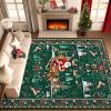 imageASPMIZ Christmas Santa Claus Area Rug 3x5 Washable Non Slip Red Living Room Rugs Low Pile Soft Faux Wool Large Entryway Rug Indoor Winter Floor Carpet for Bedroom Dining Room Christmas DecorationsGreen