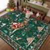 imageASPMIZ Christmas Santa Claus Area Rug 3x5 Washable Non Slip Red Living Room Rugs Low Pile Soft Faux Wool Large Entryway Rug Indoor Winter Floor Carpet for Bedroom Dining Room Christmas DecorationsGreen