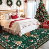 imageASPMIZ Christmas Santa Claus Area Rug 3x5 Washable Non Slip Red Living Room Rugs Low Pile Soft Faux Wool Large Entryway Rug Indoor Winter Floor Carpet for Bedroom Dining Room Christmas DecorationsGreen